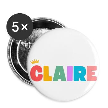 Claire! Customizable - Buttons large 2.2''/56 mm (5-pack) - white - Front