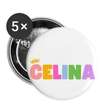 Celina! Personnalisable - Lot de 5 grands badges (56 mm) - blanc - Devant