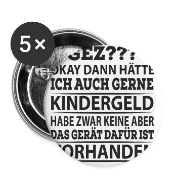 lustige sprüche kinder vater gez geschenk shirt - Buttons groß 56 mm (5er Pack) - Weiß - Vorne