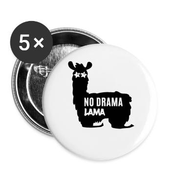 Lama - Llama / NO DRAMA LAMA - Buttons large 2.2''/56 mm (5-pack) - white - Front
