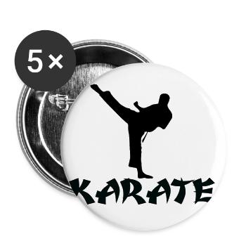 karate - Buttons groß 56 mm (5er Pack) - Weiß - Vorne