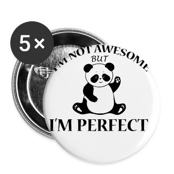 panda drôle sort cadeau shirt - Lot de 5 grands badges (56 mm) - blanc - Devant