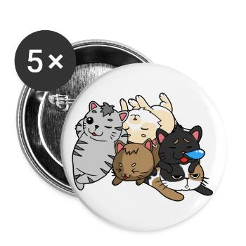 Cats Gang Pack Teens Animals Pack - Lot de 5 grands badges (56 mm) - blanc - Devant