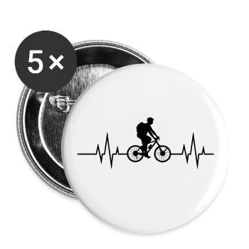 Heartbeat - Heartbeat / Bicycle - Buttons large 2.2''/56 mm (5-pack) - white - Front