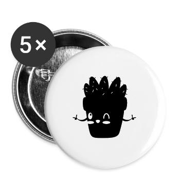 Cactus - Kaktus - Funny - Lustig - Buttons groß 56 mm (5er Pack) - Weiß - Vorne