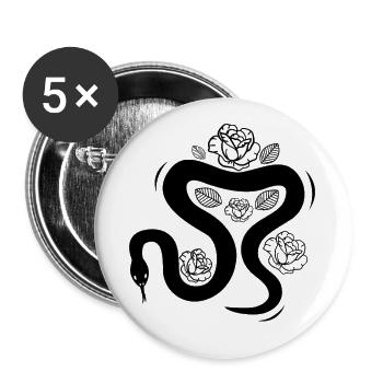 Schlange - Snake - Buttons groß 56 mm (5er Pack) - Weiß - Vorne