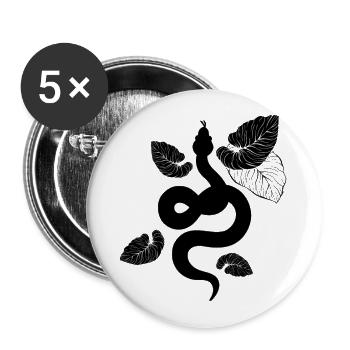 Schlange - Snake - Buttons groß 56 mm (5er Pack) - Weiß - Vorne