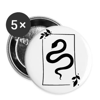 Schlange - Snake - Buttons groß 56 mm (5er Pack) - Weiß - Vorne