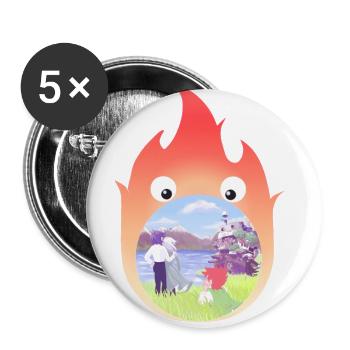 The travelling castle - Buttons large 2.2''/56 mm (5-pack) - white - Front
