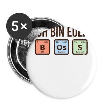 Chemiker Physik Boss PSE Team cooles Element - Buttons groß 56 mm (5er Pack) - Weiß - Vorne