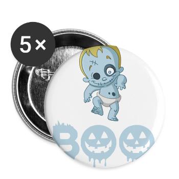Zombie Baby Halloween - Lot de 5 grands badges (56 mm) - blanc - Devant
