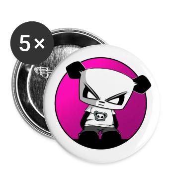 Gaming Panda Gangsta Panda lustig süß cool - Buttons groß 56 mm (5er Pack) - Weiß - Vorne
