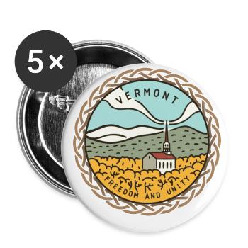 Vermont, United States - Buttons large 2.2''/56 mm (5-pack) - white - Front