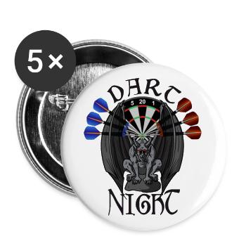 Dart Night, Dart Design, Design gothique, mystique - Lot de 5 grands badges (56 mm) - blanc - Devant