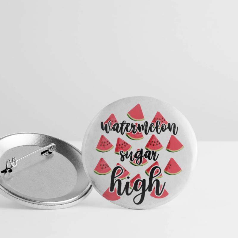 Pastèque - Pastèque- Sucre Lot de 5 grands badges (56 mm)