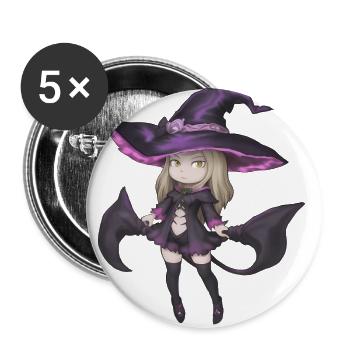 Halloween-Zauberinnen der Unterwelt - Buttons groß 56 mm (5er Pack) - Weiß - Vorne
