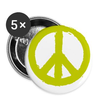 PAIX - symbole de paix - signe de paix signe de paix - Lot de 5 grands badges (56 mm) - blanc - Devant