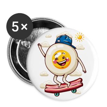Flaches Ei Skateboard - Buttons groß 56 mm (5er Pack) - Weiß - Vorne