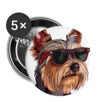 Yorkshire Terrier Sunglasses - Buttons large 2.2''/56 mm (5-pack) - white - Front