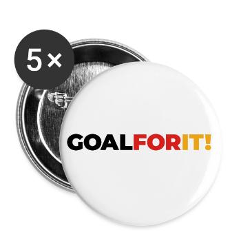 Deutsche Sport Mannschaften - Goal For It! - Buttons groß 56 mm (5er Pack) - Weiß - Vorne