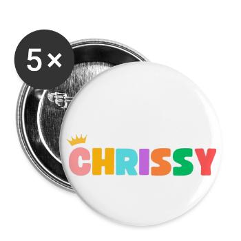 Chrissy! Customizable - Buttons large 2.2''/56 mm (5-pack) - white - Front