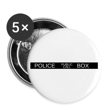 tardis - Buttons large 2.2''/56 mm (5-pack) - white - Front