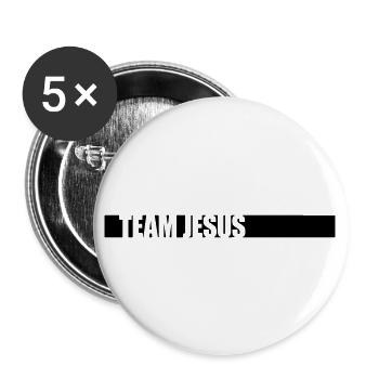 Balken Team Jesus - Buttons groß 56 mm (5er Pack) - Weiß - Vorne