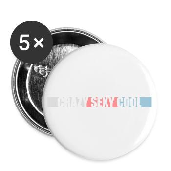 design cool sexy fou - Lot de 5 grands badges (56 mm) - blanc - Devant