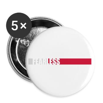 fearless Text Quote Design - Buttons large 2.2''/56 mm (5-pack) - white - Front