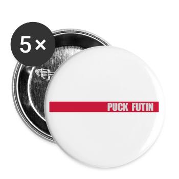 Conception du logo Puck Futin - Lot de 5 grands badges (56 mm) - blanc - Devant