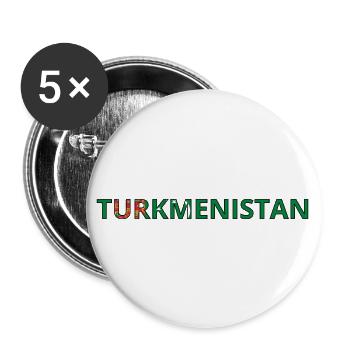 Flag of Turkmenistan - Buttons large 2.2''/56 mm (5-pack) - white - Front