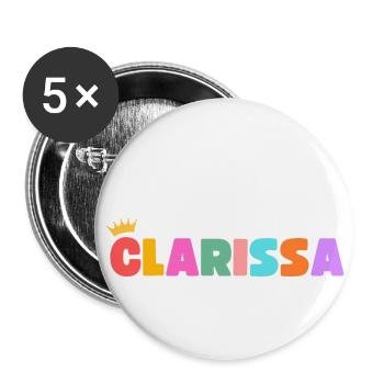 Clarissa! Customizable - Buttons large 2.2''/56 mm (5-pack) - white - Front