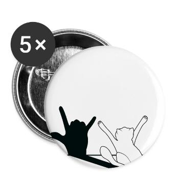I love you with cat - shadow play - Buttons large 2.2''/56 mm (5-pack) - white - Front
