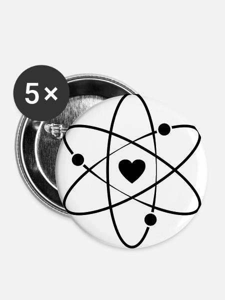 I Love Wissenschaft - Buttons groß 56 mm (5er Pack) - Weiß