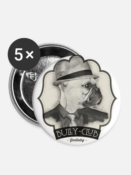 Bully-Club - Buttons groß 56 mm (5er Pack) - Weiß