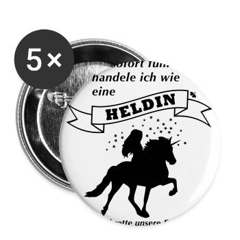 gedankenswert Islandpferd Heldin Einhorn Produkte - Buttons groß 56 mm (5er Pack) - Weiß - Vorne