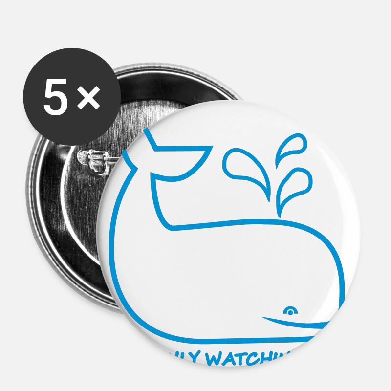 whale - Buttons large 2.2''/56 mm (5-pack) - white