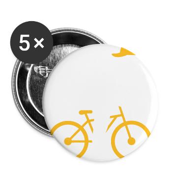 A Cyclist - Buttons large 2.2''/56 mm (5-pack) - white - Front