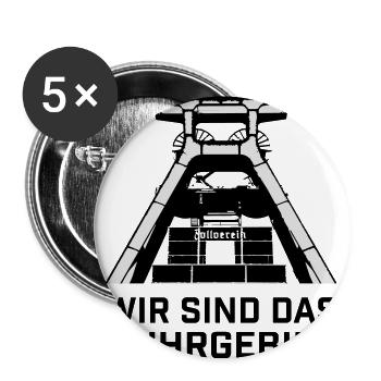 Wir sind das Ruhrgebiet - Buttons groß 56 mm (5er Pack) - Weiß - Vorne