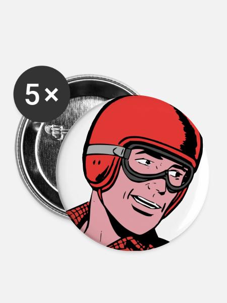 Fahrer - Buttons groß 56 mm (5er Pack) - Weiß