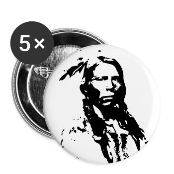 Indian chief - Buttons large 2.2''/56 mm (5-pack) - white - Front