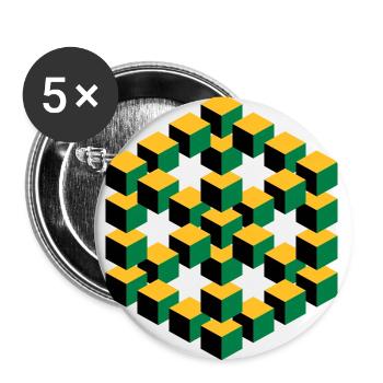 unmögliche Figur Escher Würfel Geometrie Phantasie - Buttons groß 56 mm (5er Pack) - Weiß - Vorne