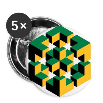 unmögliche Figur Escher Würfel Geometrie Phantasie - Buttons groß 56 mm (5er Pack) - Weiß - Vorne