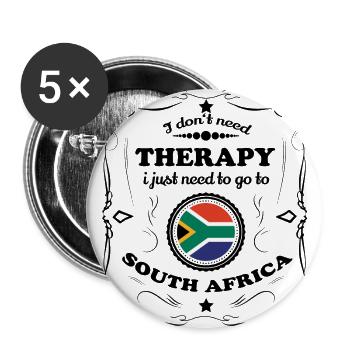 DON T NEED THERAPY GO SOUTH AFRICA - Buttons large 2.2''/56 mm (5-pack) - white - Front