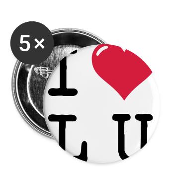 Ich liebe Ludwigshafen / I Love LU (Geschenk) - Buttons groß 56 mm (5er Pack) - Weiß - Vorne