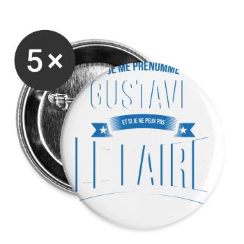 Gustave personne ne peut cadeau - Lot de 5 grands badges (56 mm) - blanc - Devant
