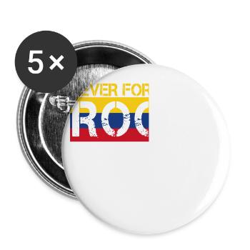 never forget your roots love Kolumbien - Buttons groß 56 mm (5er Pack) - Weiß - Vorne