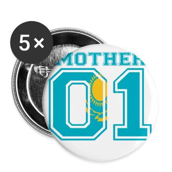 MUTTER MAMA 01 MOTHER QUEEN Kasachstan - Buttons groß 56 mm (5er Pack) - Weiß - Vorne
