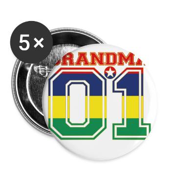 Oma Grandma queen 01 family Mauritius - Buttons groß 56 mm (5er Pack) - Weiß - Vorne