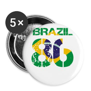 Football club team party em wm BRAZIL 86 - Lot de 5 grands badges (56 mm) - blanc - Devant